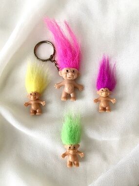 Vintage Troll Keychain & Mini Figurines